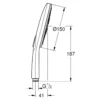 Grohe Rainshower SmartActive 150 mm håndbruser, 3 spray, krom