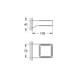 Grohe Selection Cube holder, metal, krom