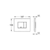Grohe Skate Cosmopolitan betjeningsplade, dual flush, Start/stop, pneumatisk, 156 x 197 mm, krom, børstet rustfrit stål