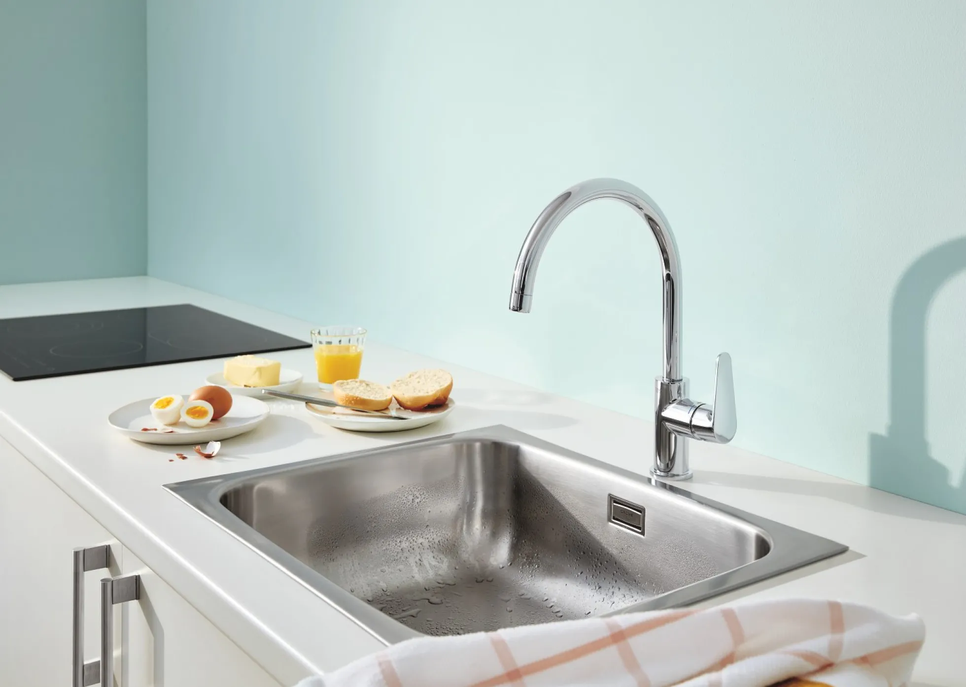 Grohe Start Curve etgrebs køkken C-tud, messing, krom