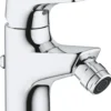 Grohe Start Flow etgrebsbatteri, 90mm tud, 1 hul, til bidet, med bundventil, krom