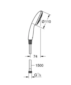 Grohe Vitalio Start 110 I håndbruser sæt, krom