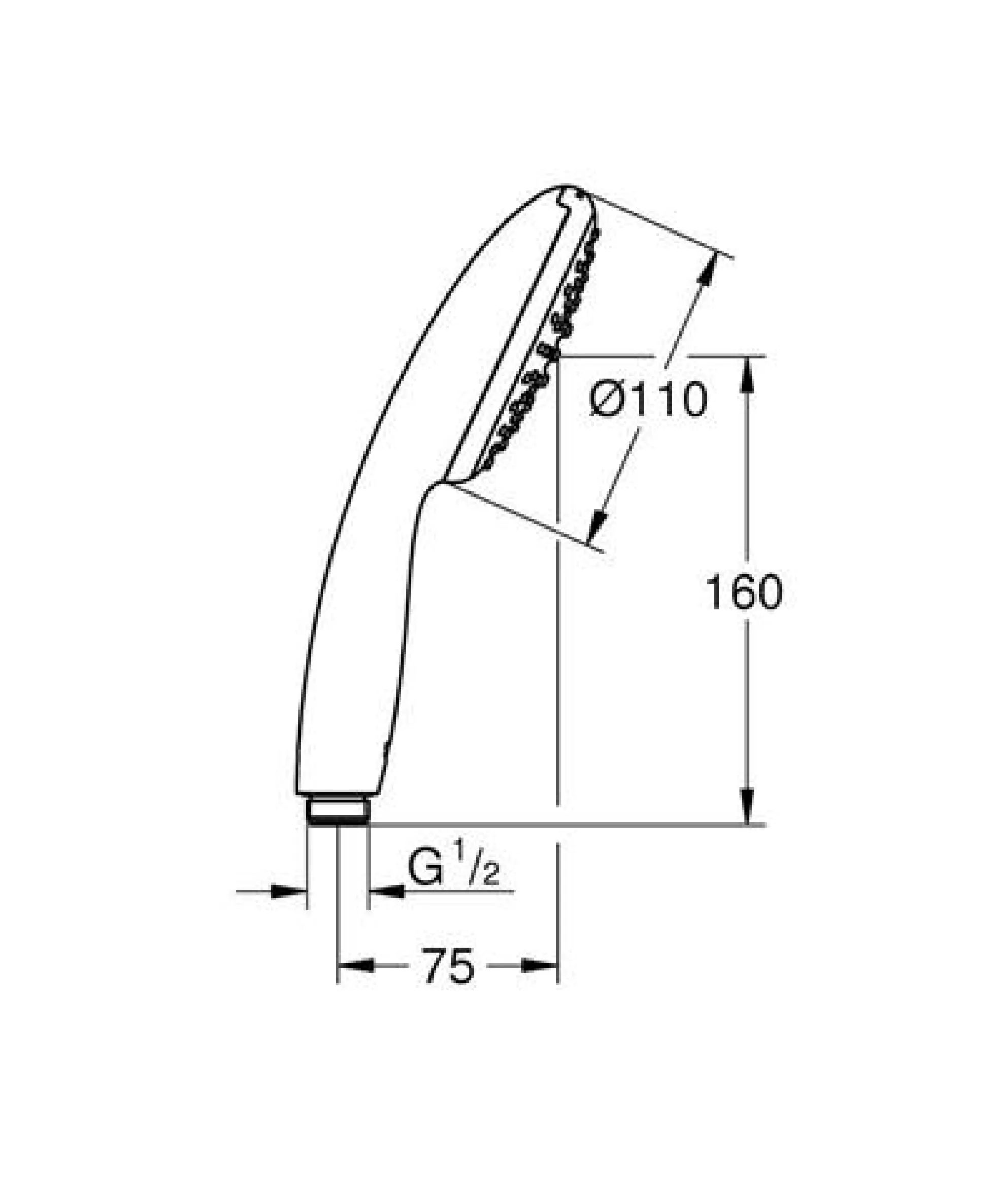 Grohe Vitalio Start 110 I håndbruser, 8, 7L, 1/2", krom