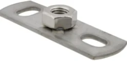 Grundflange M8, rustfri stål 1.4301, 80x25 mm, 2.500 N