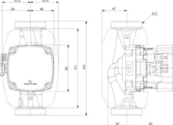 Grundfos ALPHA2 GO 32-90 180