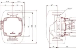 Grundfos ALPHA2 GO 25-75 130, 220-240V, 9H AG0, 1 1/2