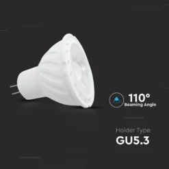 GU5.3 LED spotpære, 6,5W, 12V DC, MR16, Samsung LED chip, 450 lumen, 3000K, IP20 - V-Tac
