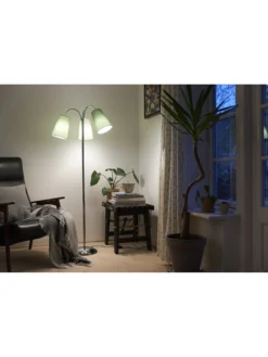 Gulvlampe Salsa, krom med æ-m-æ skærme