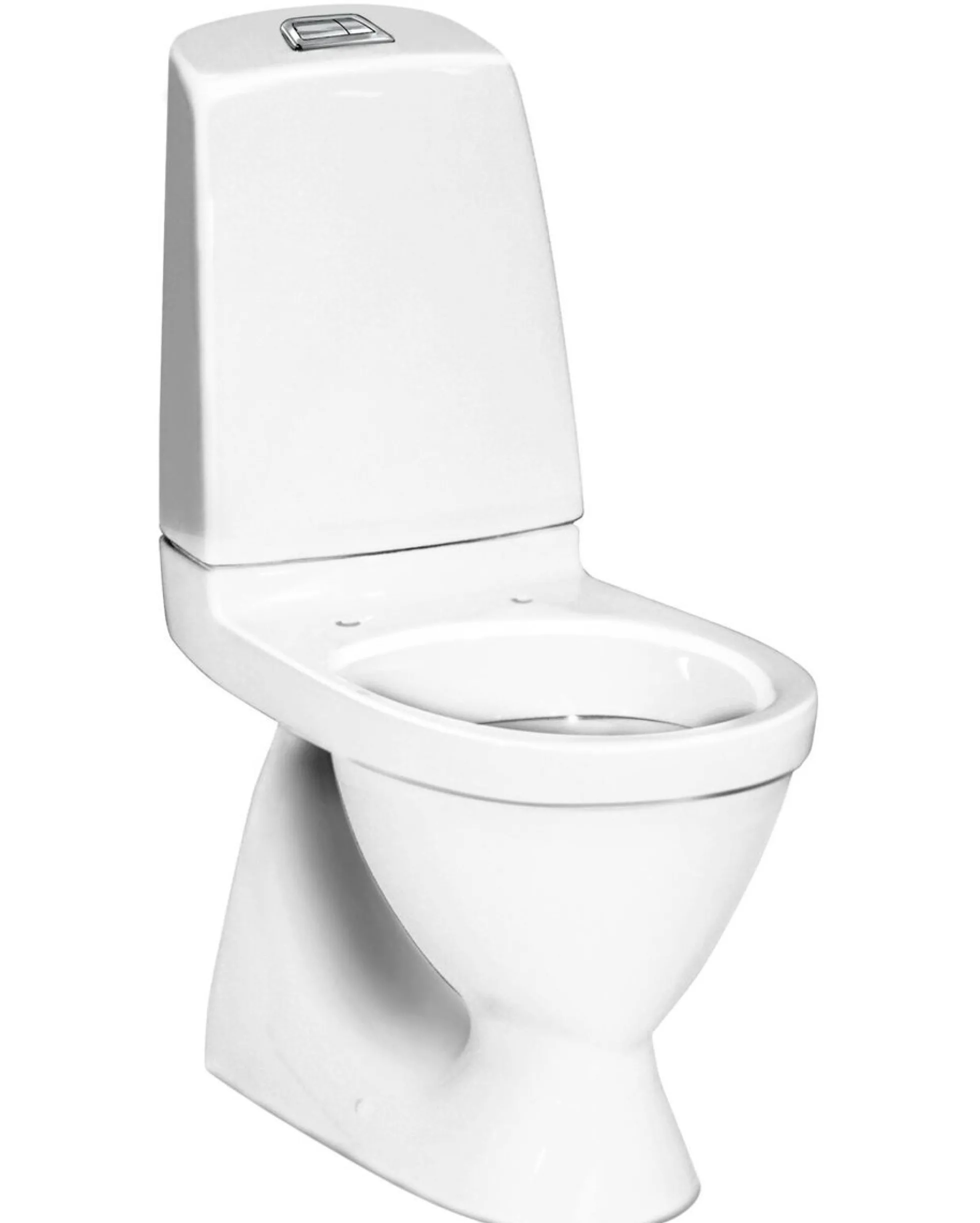 Gustavsberg Classic 5600 gulvstående toilet, 2/4-liter, skjult S-lås, lukket skyl, hvid