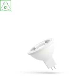 GU5.3 5W LED pære, 12V DC, 450 lumen, 10° spredning, ikke dæmpbar, 4000K