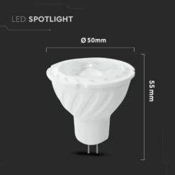 GU5.3 6,5W LED spotpære - 12V, Samsung LED chip, MR16, varm kulør
