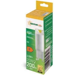 G9 2,5W LED pære, keramisk, ikke dæmpbar, 6000K - 54x17 mm
