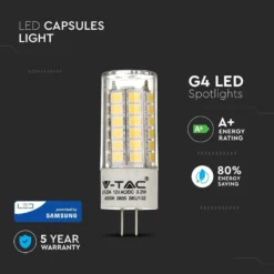 G4 3,2W LED pære, 12V, Samsung LED chip, 3000K (restsalg)