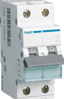 Hager MCN automatsikring, C, 10A, 1P, 6kA, 4 modul
