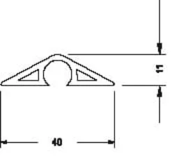 Hager – Trekant gulvkanal 11 x 40 mm til 10 mm ledning - 2 meter