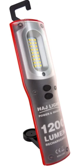 HAJ LIGHT inspektionslygte, genopladelig, 1200 lumen + toplys 250 lumen