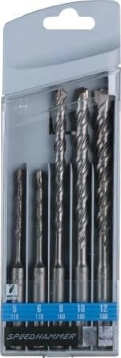 Hammerborsæt Speed-Plus, 5 stk bor, 5x110, 6x110, 8x160, 10x160, 12x160 mm - Irwin