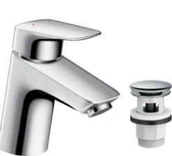 Hansgrohe Logis 70 håndvaskarmatur, push-open bundventil