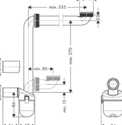 Hansgrohe Vandlås, 1 1/4" x 32mm, til håndvask med afløbsrør, plast, hvid
