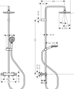 Hansgrohe Vernis Blend Showerpipe 200 brusesystem, 1jet