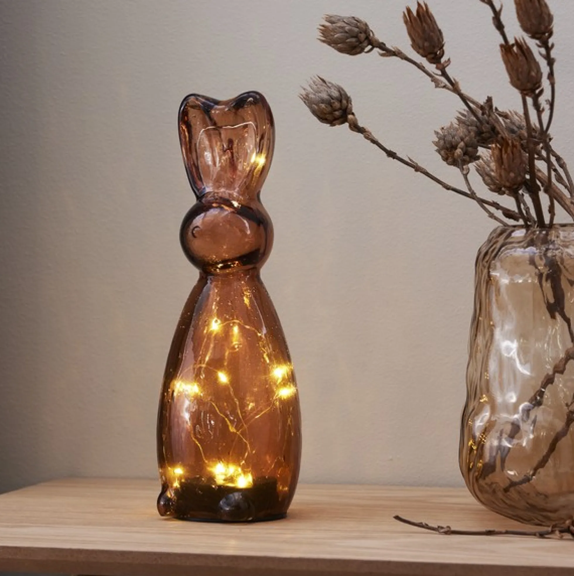 Harry glas hare, batteridrevet, brun - Star Trading