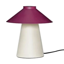 Hübsch Chipper bordlampe, sand/burgundy