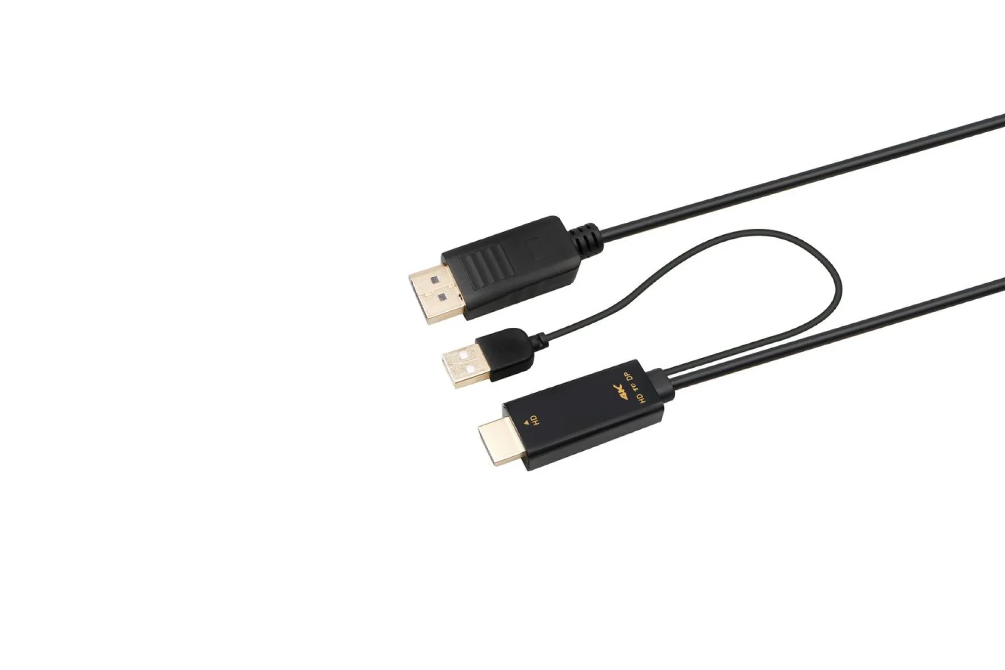 HDMI til DisplayPort konverterkabel, 1 meter, understøtter 4K (4096x2160@60Hz), med USB-forstærkning
