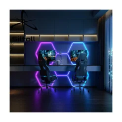 Hexagon LED-lys color, 1 felt, komplet sæt, 20W RGBIC, inkl. bluetooth controller og strømforsyning
