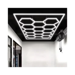 Hexagon LED-lys, 14 felter, komplet sæt, 591W, RA95, 5000K, 53000 lm, 230V