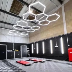 Hexagon LED-lys, 5 felter komplet sæt, 168W, RA95, 5000K, 14250 lm, 230V