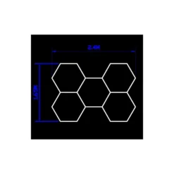 Hexagon LED-lys, 5 felter komplet sæt, 168W, RA95, 5000K, 14250 lm, 230V