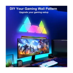Hexagon tri panels, RGBIC, fjernbetjening, app styring, gamer vægbelysning