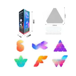 Hexagon tri panels, RGBIC, fjernbetjening, app styring, gamer vægbelysning