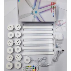 Hexa-Light RGBIC komplet sæt, 6 stk., vægmonteret, Bluetooth app styring, USB