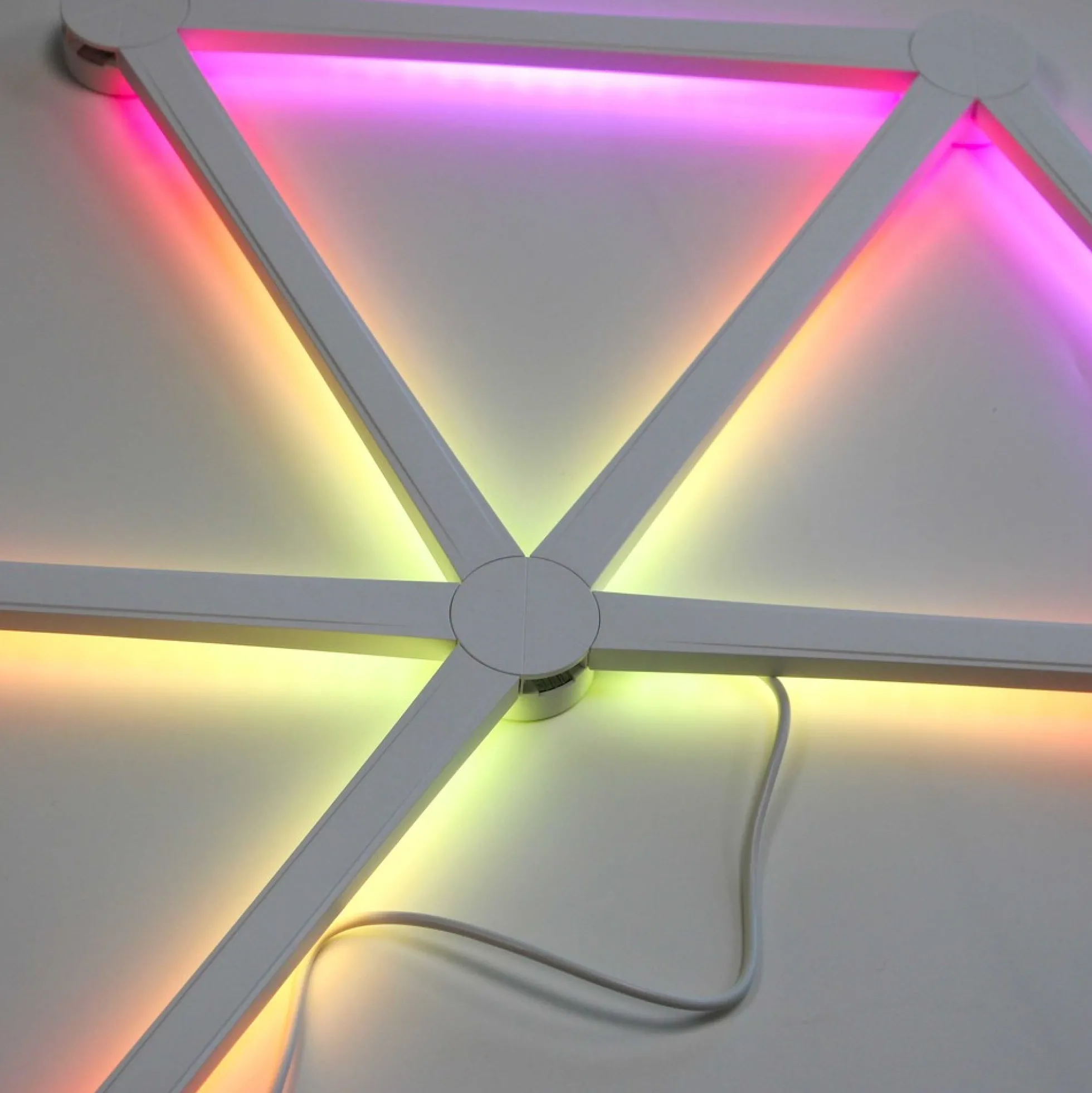 Hexa-Light RGBIC komplet sæt, 6 stk., vægmonteret, Bluetooth app styring, USB