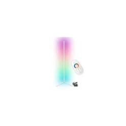 Hjørnelampe med RGB lys, hvid, 140 cm høj, 20 watt, med fjernbetjening