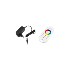 Hjørnelampe med RGB lys, hvid, 140 cm høj, 20 watt, med fjernbetjening