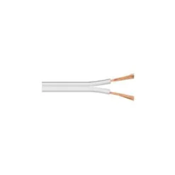 Højttalerkabel, 2 x 1,5 mm², CCA, hvid, ydre mål: 3,1 x 6,5 mm