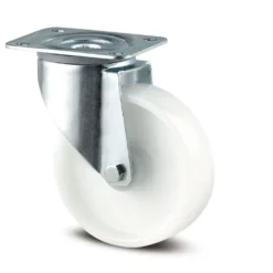 Hjul, drejelig, nylon, 125mm, 275kg, med firkant topplade, 3470UOHP62FAD
