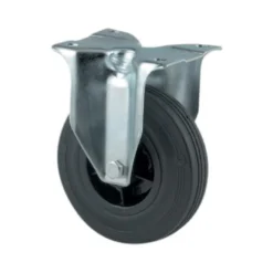 Hjul, fast, 100 mm, gummi, plade, 75 kg, 3478PVRP62
