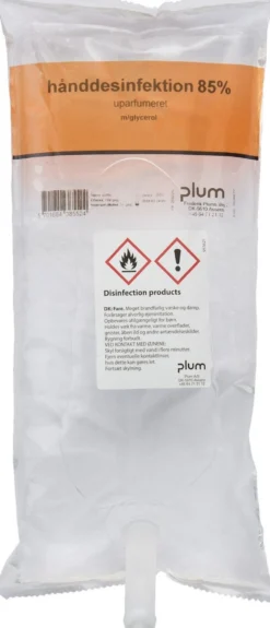Hånddesinfektion, 85% gel, 1 liter - Plum