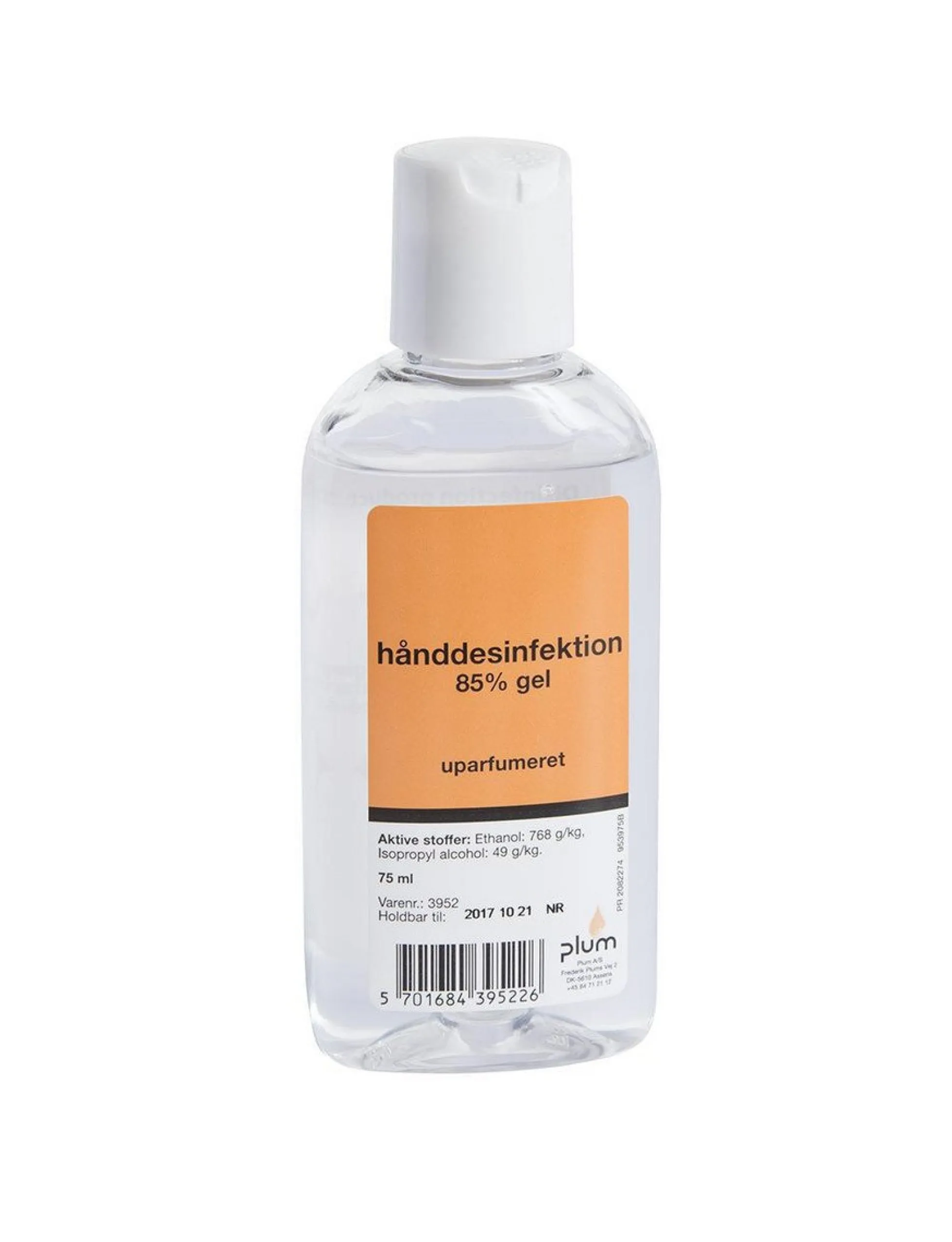 Hånddesinfektion gel, 75 ml, 85% alkohol, 6% IPA - Plum