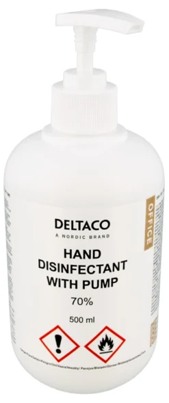 Hånddesinfektion med pumpe, Aloe Vera, 70%, 500 ml, hvid