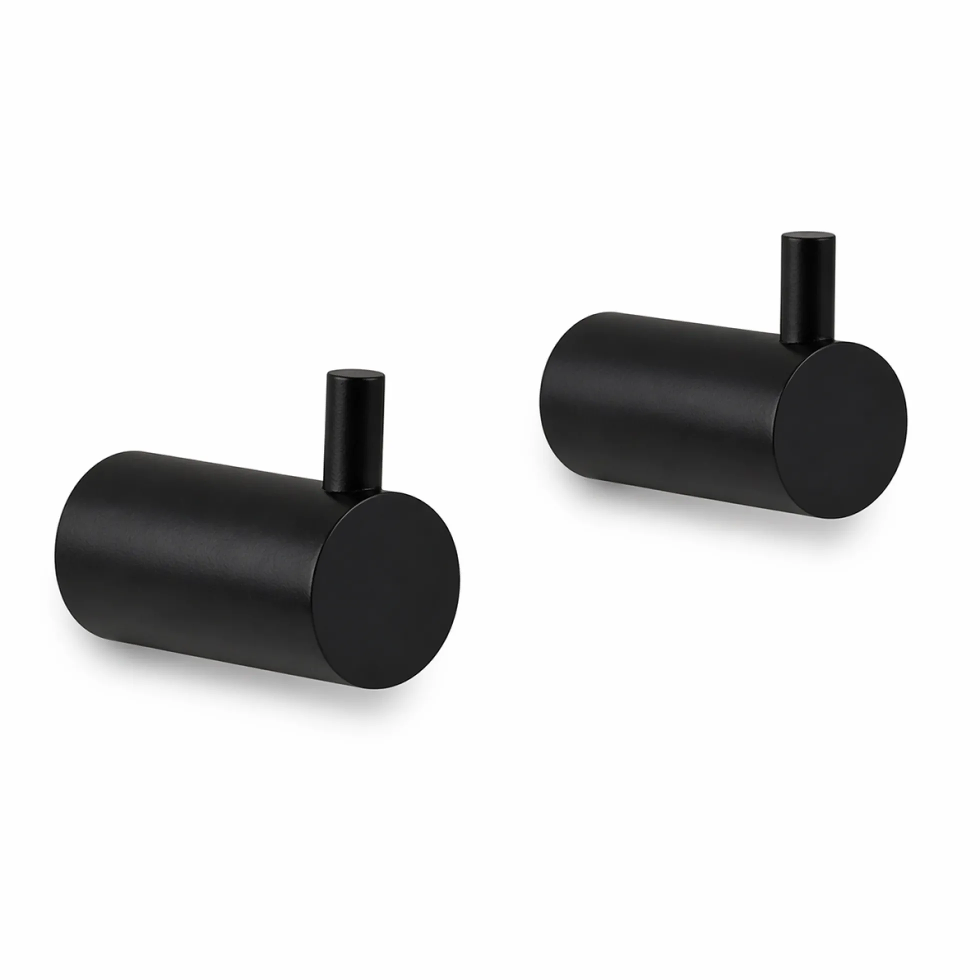 Håndklædekrog med tap, mat sort, 2 stk.