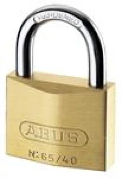 Hængelås Abus 65/40 ka6401, messing, 40mm bredde, 6,5mm bøjletykkelse, 22mm bøjlespændevidde
