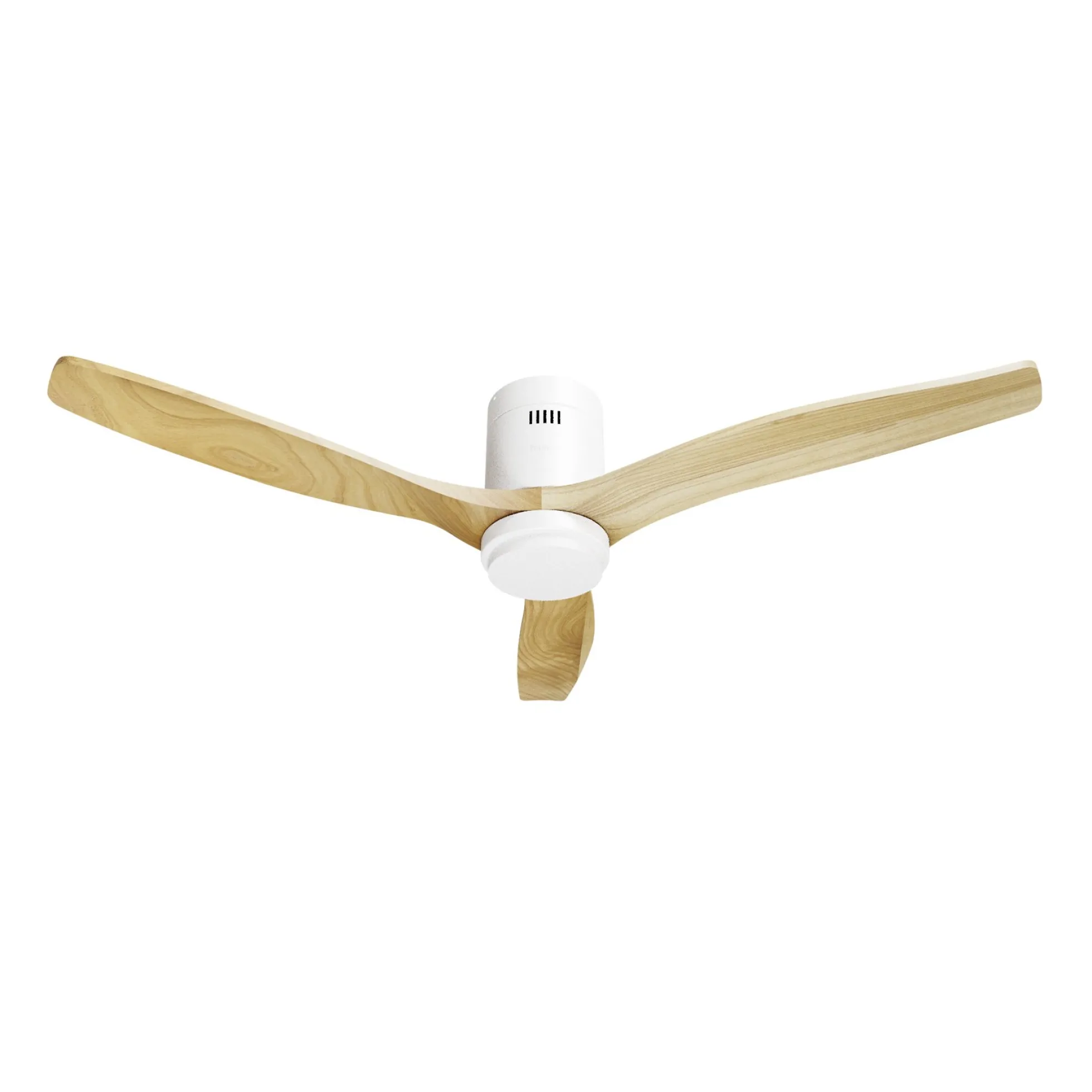 Hombli Smart Loftventilator med LED-lys, Ø132 cm, mulighed for app-styring, fjernbetjening, WiFi, hvid/lyst træ