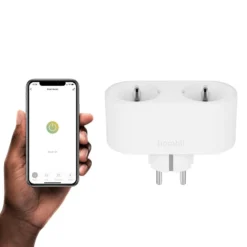 Hombli Smart Socket Duo, smart plug med to stik, hvid