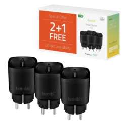 Hombli Smart Socket, smart plug, WiFi, sort - 3 pak