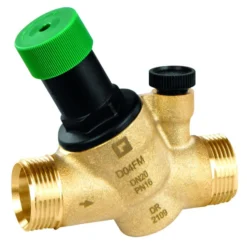 Honeywell D04FM mini trykreduktionsventil, indv. 1/2" og udv. 3/4" gevind, forkromet