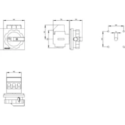 Hovedafbryder Siemens, 3 polet, 25A, AC-3 400V, 7,5kW, 3LD2103-0TK51